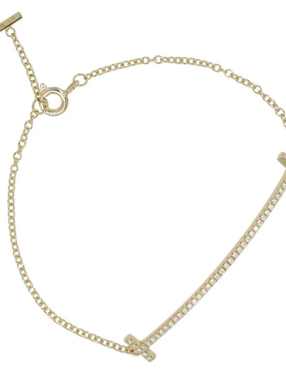 TIFFANY&Co. T smile small Bracelet Wrist Size～6.3" K18 yellow gold/diamo...